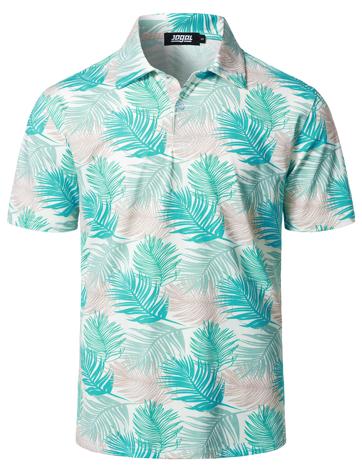 JOGAL Mens Golf Polo Shirts Short Sleeve Performance Moisture Wicking Printed Summer Casual Collared T-Shirt