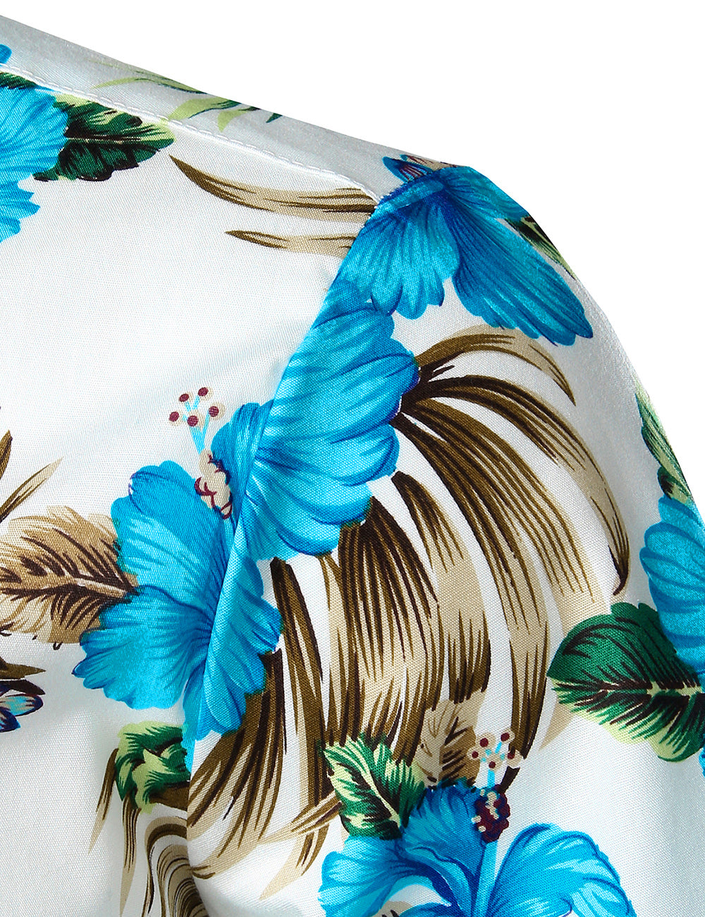 JOGAL Men's Flower Casual Button Down Short Sleeve Hawaiian Shirt(Hibiscus)