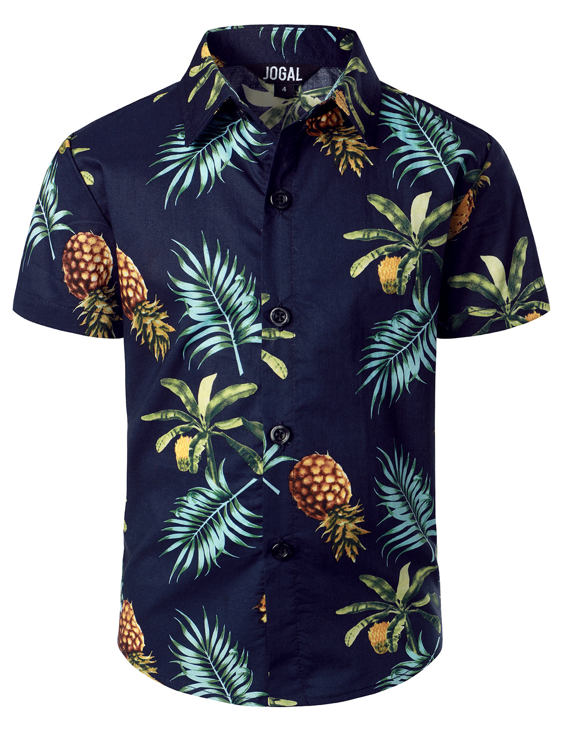 JOGAL Hawaïhemd voor heren, bloemen, korte mouwen, knoopsluiting, Zwarte lelies, L JOGAL Hawaïhemd voor heren, bloemen, korte mouwen, knoopsluiting, Zwarte lelies, L