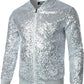 Men's Sequin Bomber Jacket – Zip Front