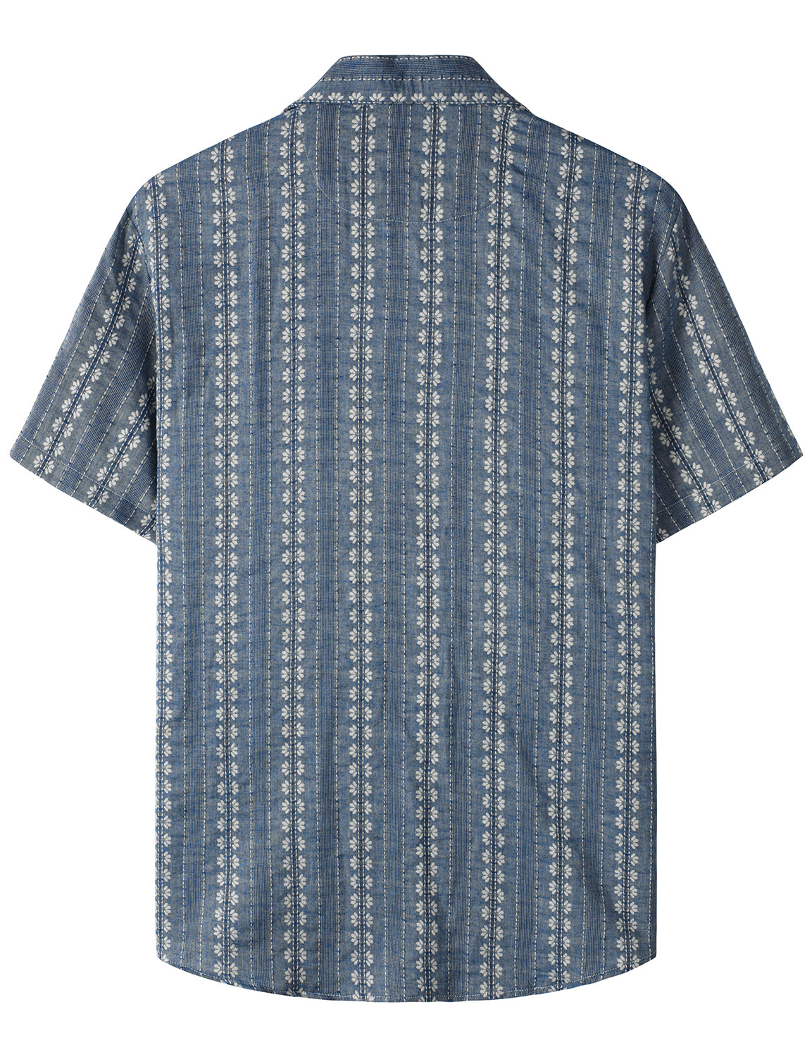JOGAL Mens Summer Jacquard Cuban Guayabera Shirts Casual Button Down Short Sleeve Hawaiian Beach Shirts