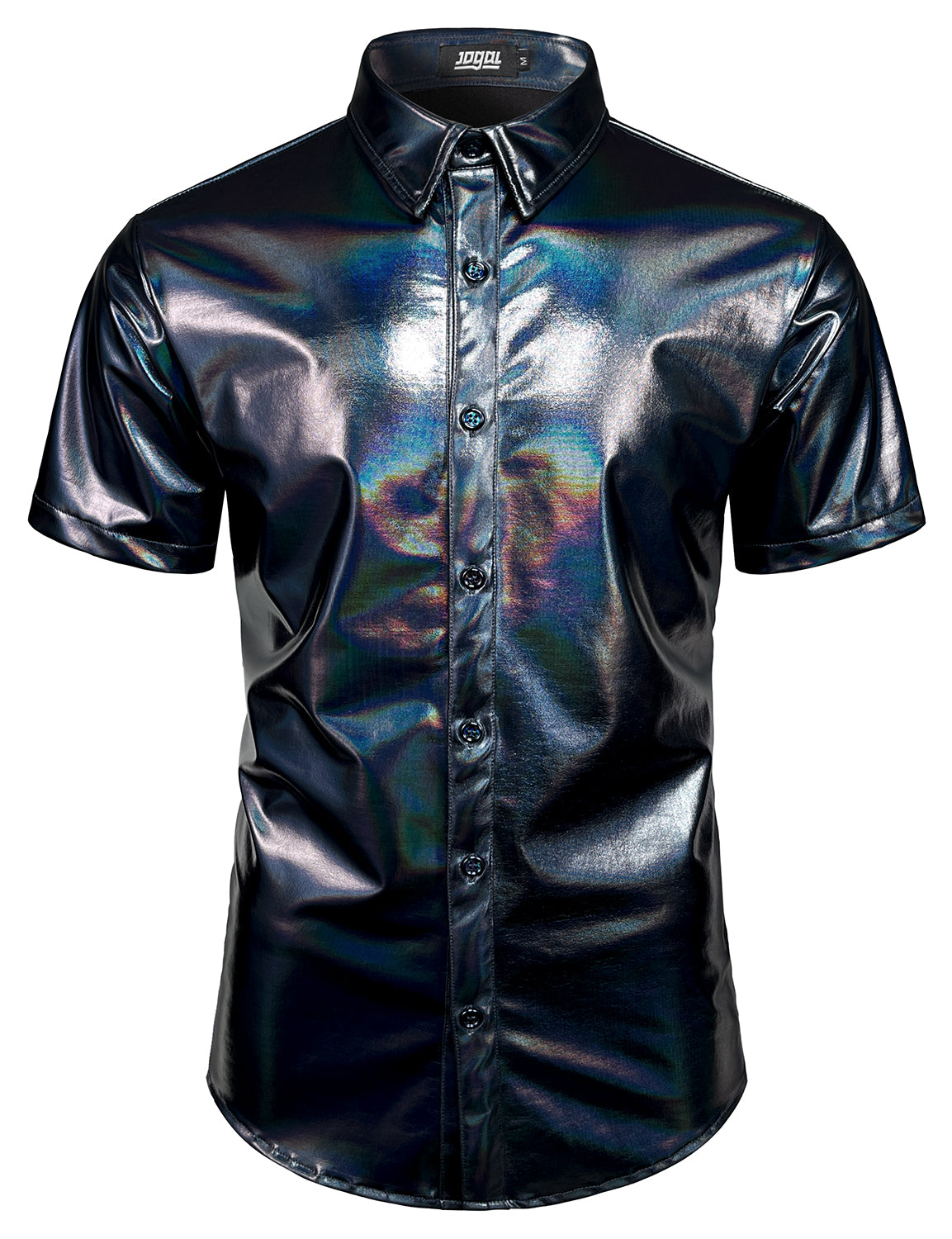 nightclub dress shirts Men's Metallic Long Sleeves Button Down Nightclub Party Shirts