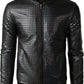JOGAL A099/A362 men's 70s Disco Metallic Shiny Bomber Jacket in Black, front view