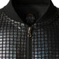 JOGAL A099/A362 men's 70s Disco Metallic Shiny Bomber Jacket, detail view