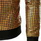 JOGAL A099/A362 men's 70s Disco Metallic Shiny Bomber Jacket, detail view