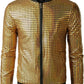 JOGAL A099/A362 men's 70s Disco Metallic Shiny Bomber Jacket in Gold, front view