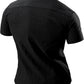 JOGAL A522 men's Short-Sleeve Muscle Fit Button-Down Dress Shirt in Black, back view