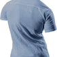 JOGAL A522 men's Short-Sleeve Muscle Fit Button-Down Dress Shirt in Blue, back view