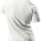 JOGAL A522 men's Short-Sleeve Muscle Fit Button-Down Dress Shirt in White, back view