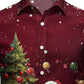 JOGAL A559 men's Christmas Thanksgiving Print Long-Sleeve Button-Down Shirt, detail view