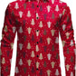 JOGAL A559 men's Christmas Thanksgiving Print Long-Sleeve Button-Down Shirt in Red, front view