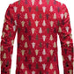 JOGAL A559 men's Christmas Thanksgiving Print Long-Sleeve Button-Down Shirt in Red, back view