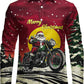 JOGAL A559 men's Christmas Thanksgiving Print Long-Sleeve Button-Down Shirt in Red Green, front view