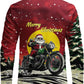 JOGAL A559 men's Christmas Thanksgiving Print Long-Sleeve Button-Down Shirt in Red Green, back view
