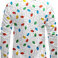 JOGAL A559 men's Christmas Thanksgiving Print Long-Sleeve Button-Down Shirt in White, back view