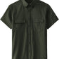JOGAL Men's Short-Sleeve Work Shirt with Flap Pockets - Army Green - front