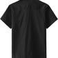 JOGAL Men's Short-Sleeve Work Shirt with Flap Pockets - Black - back