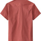 JOGAL Men's Short-Sleeve Work Shirt with Flap Pockets - Brick Red - back