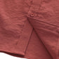 JOGAL Men's Short-Sleeve Work Shirt with Flap Pockets - Brick Red - detail hem placket