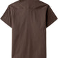 JOGAL Men's Short-Sleeve Work Shirt with Flap Pockets - Coffee - back