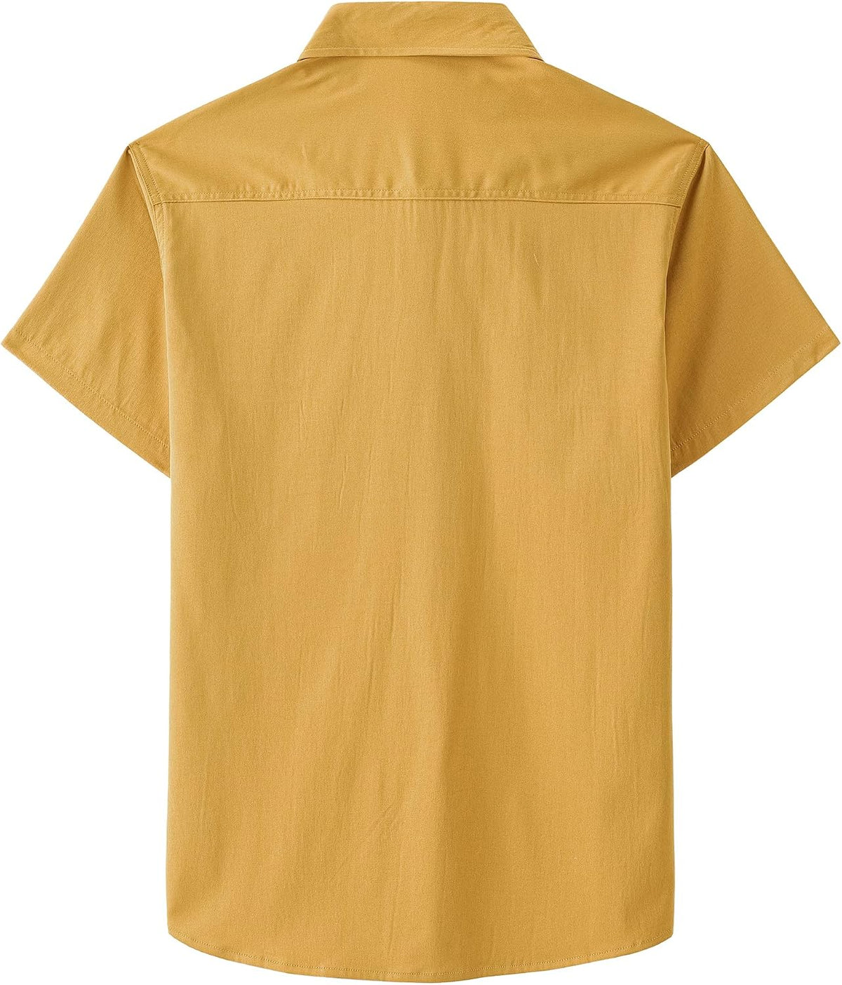JOGAL Men's Short-Sleeve Work Shirt with Flap Pockets - Ginger - back
