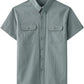 JOGAL Men's Short-Sleeve Work Shirt with Flap Pockets - Light Gray - front