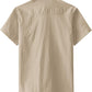 JOGAL Men's Short-Sleeve Work Shirt with Flap Pockets - Light Khaki - back