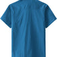 JOGAL Men's Short-Sleeve Work Shirt with Flap Pockets - Navy - back