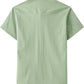 JOGAL Men's Short-Sleeve Work Shirt with Flap Pockets - Sage Green - back