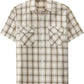 JOGAL A567 Men's Western Plaid Short-Sleeve Shirt - Beige - front