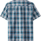 JOGAL A567 Men's Western Plaid Short-Sleeve Shirt - Blue Black - back