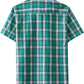 JOGAL A567 Men's Western Plaid Short-Sleeve Shirt - Cyan - back