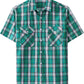 JOGAL A567 Men's Western Plaid Short-Sleeve Shirt - Cyan - front