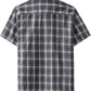 JOGAL A567 Men's Western Plaid Short-Sleeve Shirt - Dark Grey - back