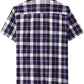 JOGAL A567 Men's Western Plaid Short-Sleeve Shirt - Dark Purple - back