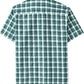 JOGAL A567 Men's Western Plaid Short-Sleeve Shirt - Green White - back
