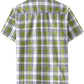 JOGAL A567 Men's Western Plaid Short-Sleeve Shirt - Matcha Green - back
