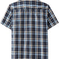 JOGAL A567 Men's Western Plaid Short-Sleeve Shirt - Navy - back