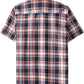 JOGAL A567 Men's Western Plaid Short-Sleeve Shirt - Navy Orange - back