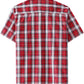 JOGAL A567 Men's Western Plaid Short-Sleeve Shirt - Red - back