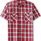 JOGAL A567 Men's Western Plaid Short-Sleeve Shirt - Red - front