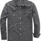 JOGAL A569 men's long sleeve button down work shirt in Black front view