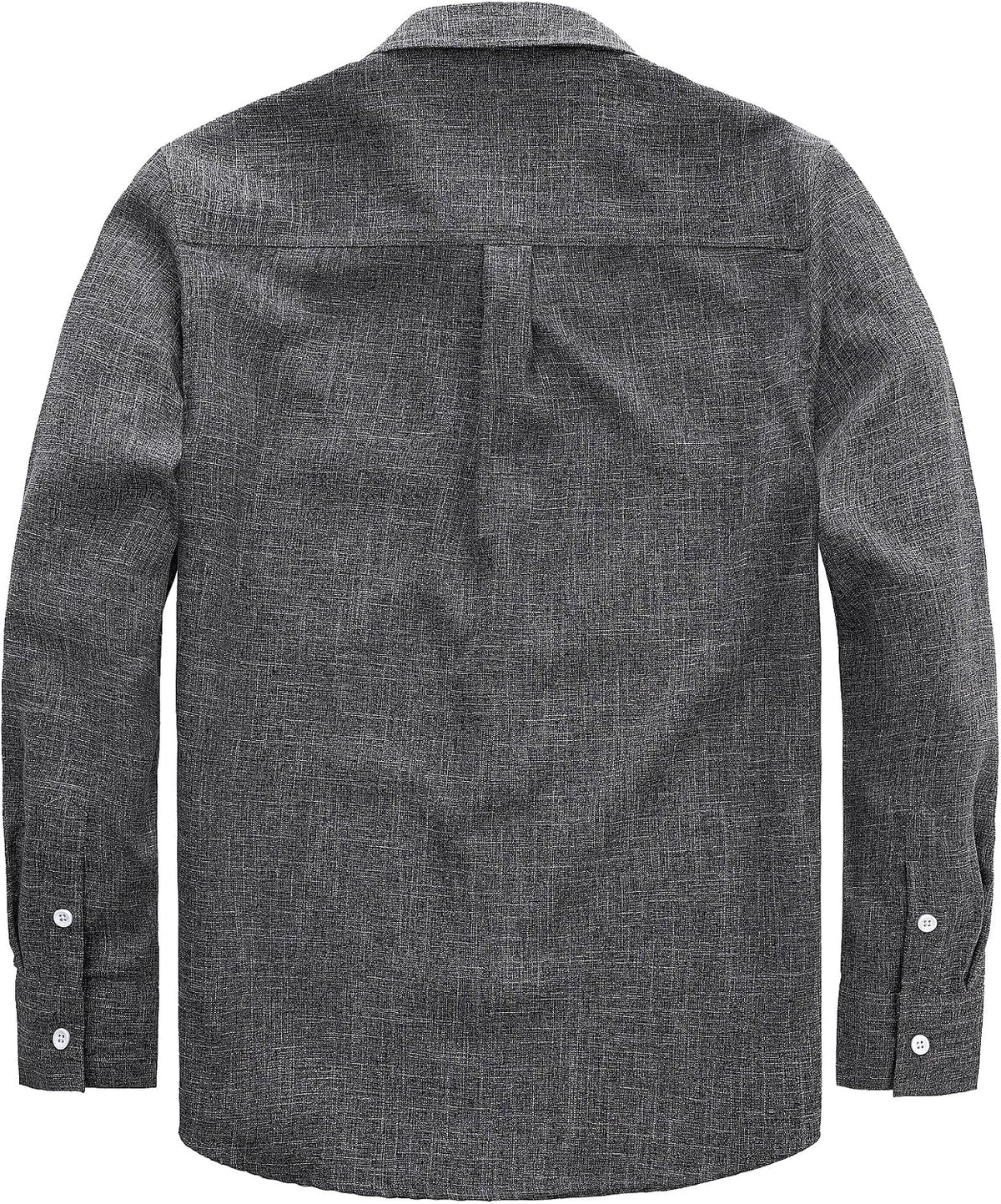 JOGAL A569 men's long sleeve button down work shirt in Black back view