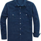 JOGAL A569 men's long sleeve button down work shirt in Deepblue front view
