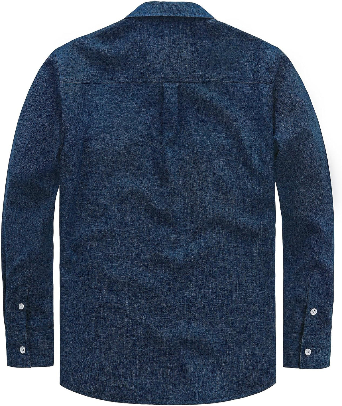 JOGAL A569 men's long sleeve button down work shirt in Deepblue back view