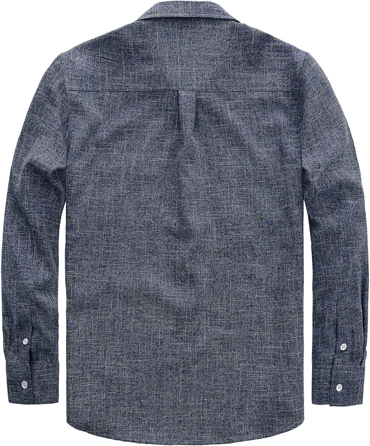 JOGAL A569 men's long sleeve button down work shirt in Navy back view