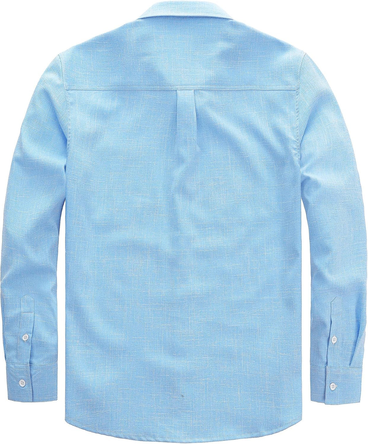 JOGAL A569 men's long sleeve button down work shirt in Skyblue back view