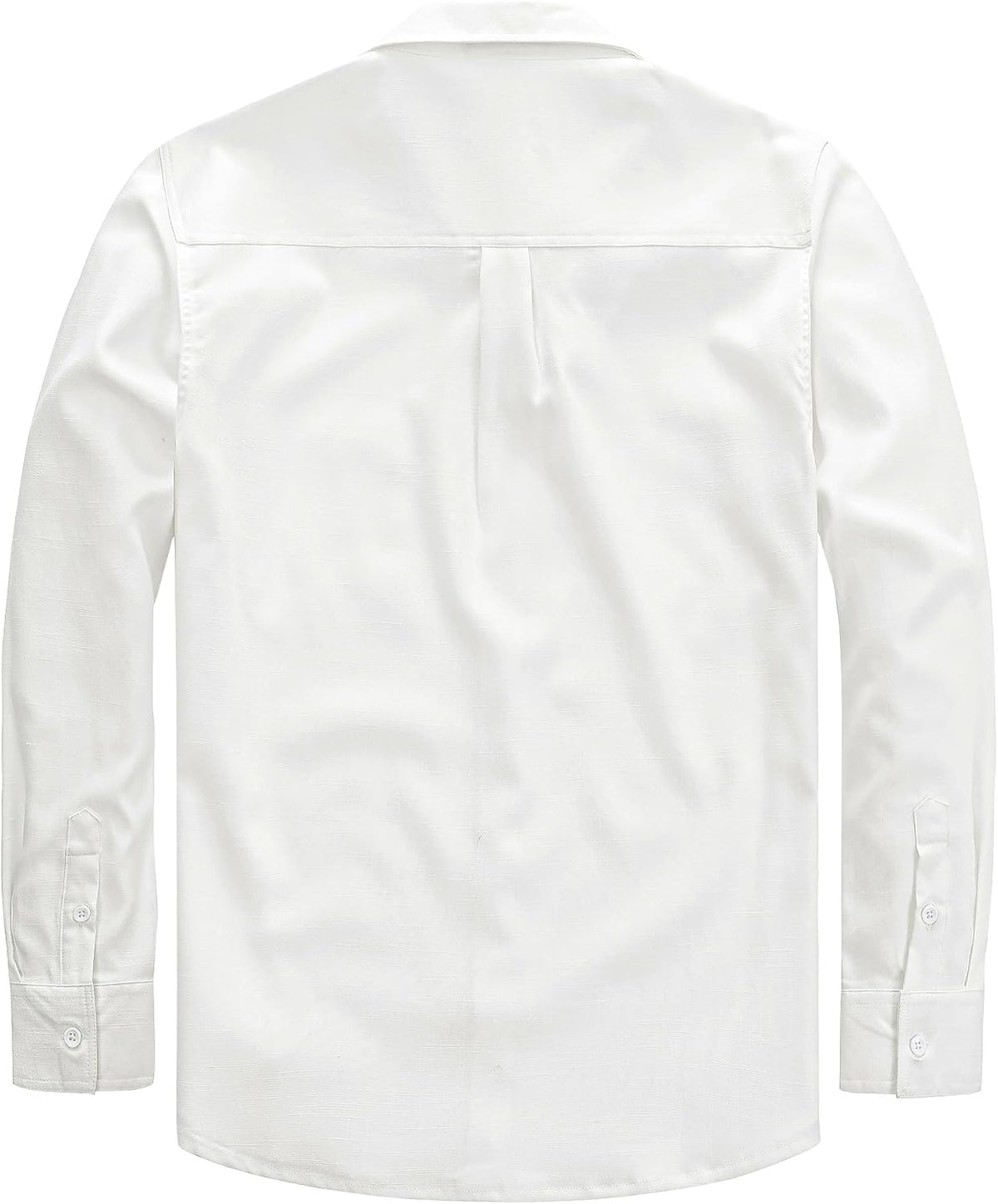 JOGAL A569 men's long sleeve button down work shirt in White back view