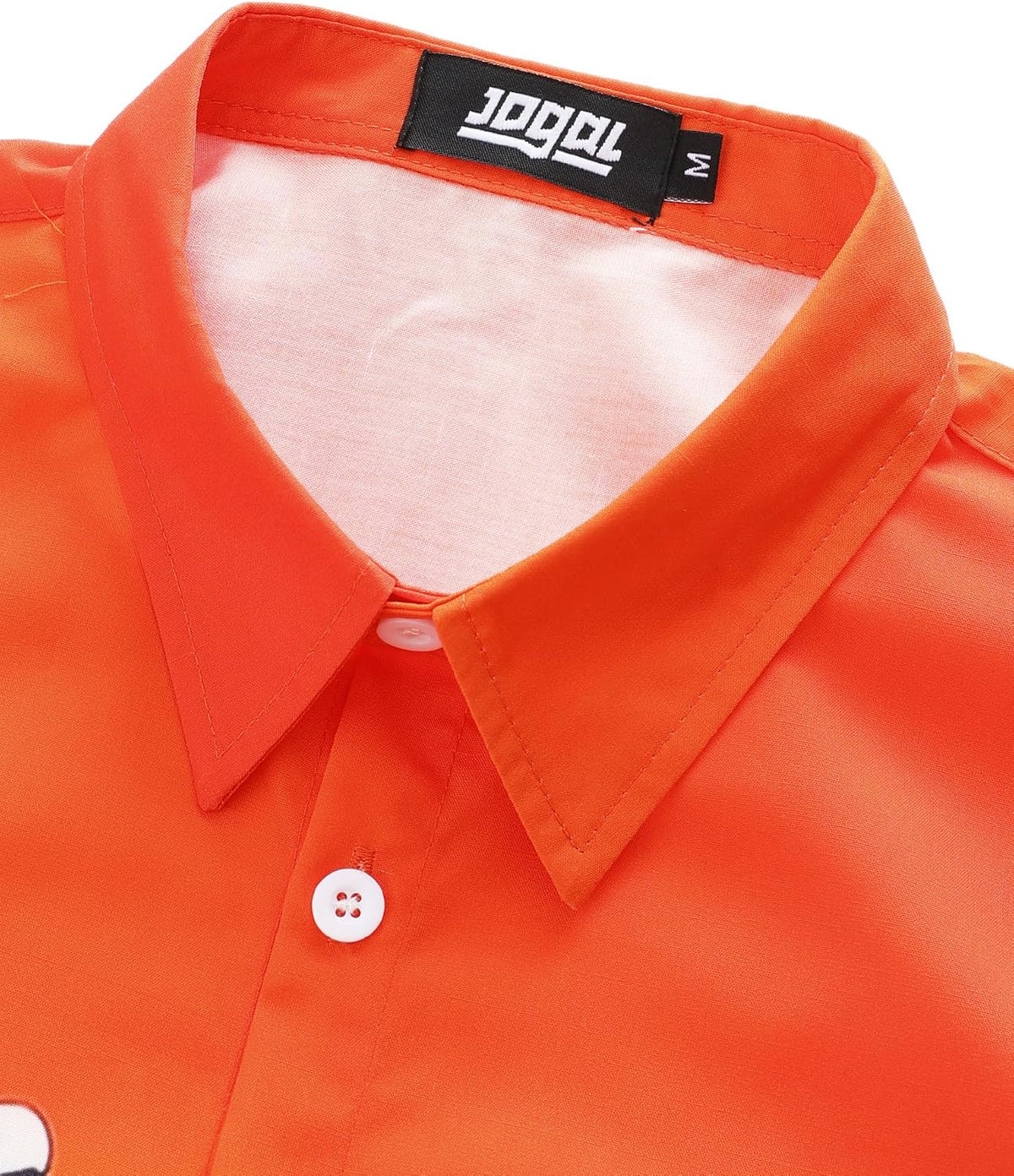 JOGAL A571 men's Tropical 3D Print Hawaiian Short-Sleeve Button-Down Shirt, detail view