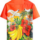 JOGAL A571 men's Tropical 3D Print Hawaiian Short-Sleeve Button-Down Shirt in Orange, back view
